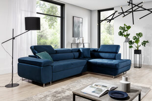 Labās puses stūra dīvāns Bogart Annabelle Maxi, zils cena un informācija | Stūra dīvāni | 220.lv