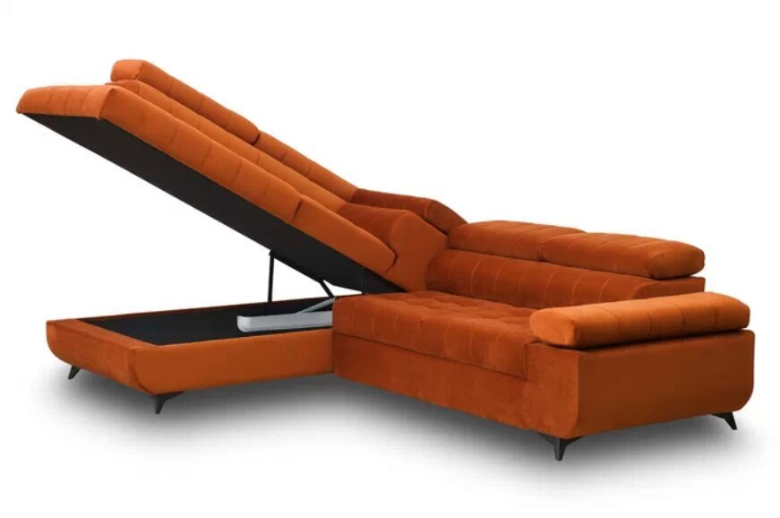 Kreisās puses stūra dīvāns Bogart Dragonis, oranžs цена и информация | Stūra dīvāni | 220.lv