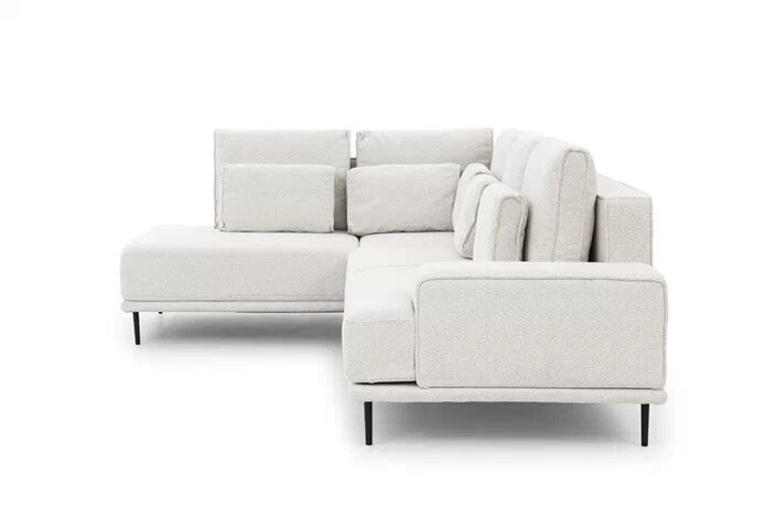 Labās puses stūra dīvāns Bogart Nicole, smilškrāsas cena un informācija | Stūra dīvāni | 220.lv