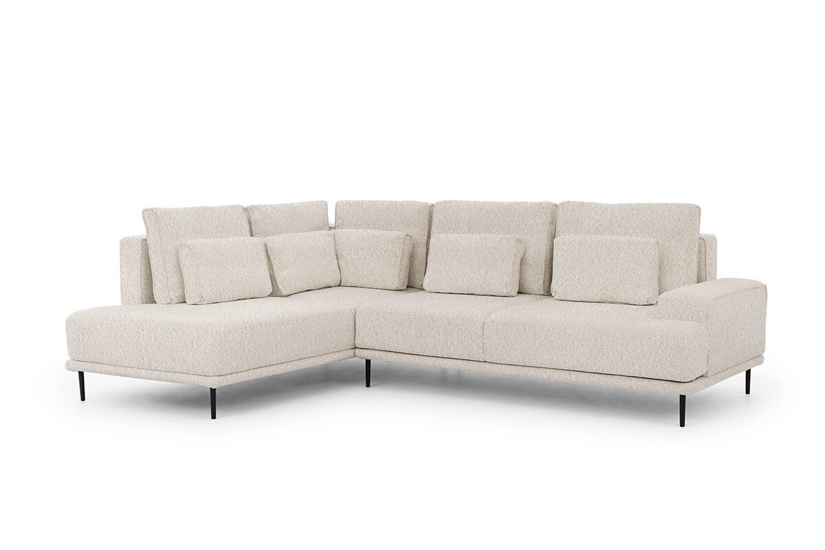 Kreisās puses stūra dīvāns Bogart Nicole, smilškrāsas cena un informācija | Stūra dīvāni | 220.lv