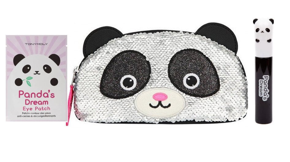 Tonymoly Set Panda: Kosmētikas somiņa + Acu maska ​​+ Pagarinošā skropstu tuša Tonymoly Panda's Dream 02 cena un informācija | Acu ēnas, skropstu tušas, zīmuļi, serumi | 220.lv