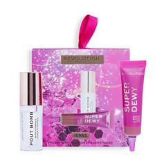 Dekoratīvās kosmētikas dāvanu komplekts Makeup Revolution Icons Gift Set: Glazūra lūpu spīdums + šķidrs vaigu sārtums Liquid Blush You Go Me Blushing цена и информация | Бронзеры (бронзаторы), румяна | 220.lv