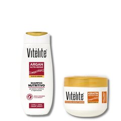 Matu šampūna un maskas komplekts ar arganu un keratīnu VITELITE ARGAN komplekts 2 gab. 250 ml + 150 ml cena un informācija | Šampūni | 220.lv