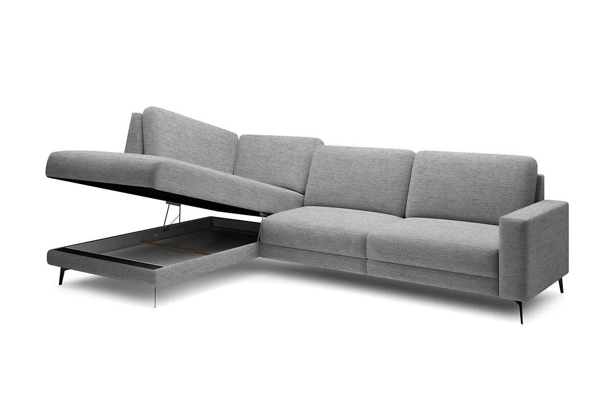 Kreisās puses stūra dīvāns Bogart Elentio L, pelēks cena un informācija | Stūra dīvāni | 220.lv