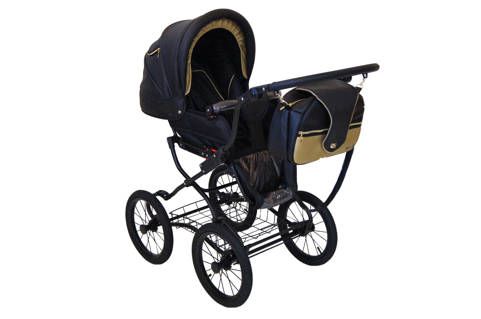 Universālie ratiņi Isabell Baby Fashion 3in1, black/gold cena un informācija | Bērnu rati | 220.lv