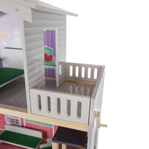 Liela koka leļļu māja ar mēbelēm, 114 cm cena un informācija | Rotaļlietas meitenēm | 220.lv