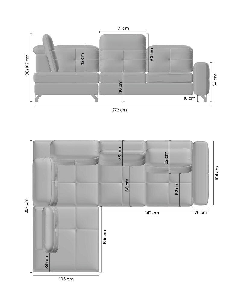 Kreisās puses stūra dīvāns Bogart Belavio, brūns cena un informācija | Stūra dīvāni | 220.lv