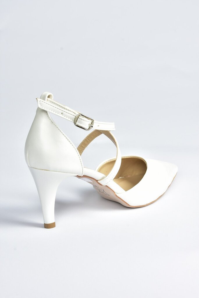 Sieviešu augstpapēžu sandales, baltas cena un informācija | Sieviešu kurpes | 220.lv