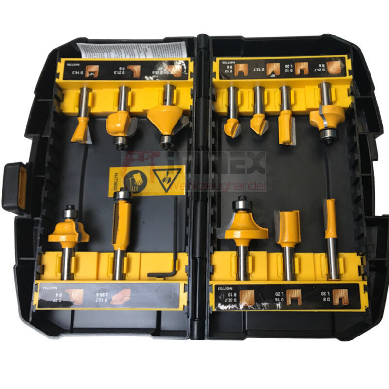 Frēžu komplekts kokam Dewalt DT90016, 12 gab цена и информация | Rokas instrumenti | 220.lv