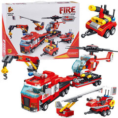 Строительный набор "Пожарные" 646 эл, красный цена и информация | Конструкторы и кубики | 220.lv