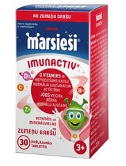 Uztura bagātinātājs ar zemeņu garšu Marsieši Imunactiv®, 30 košļājamās tabletes cena un informācija | Vitamīni, preparāti, uztura bagātinātāji imunitātei | 220.lv