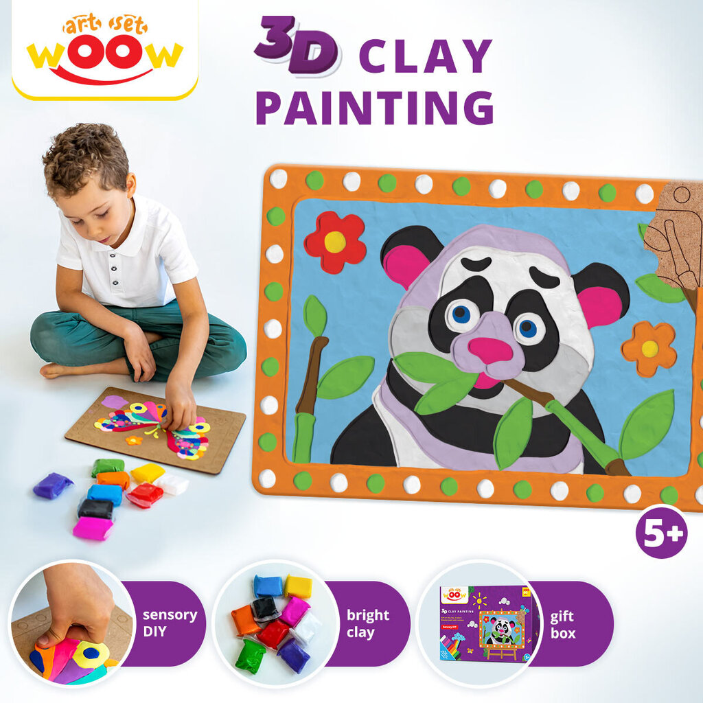 Radošs plastilīna komplekts 3D, Panda cena un informācija | Attīstošās rotaļlietas | 220.lv