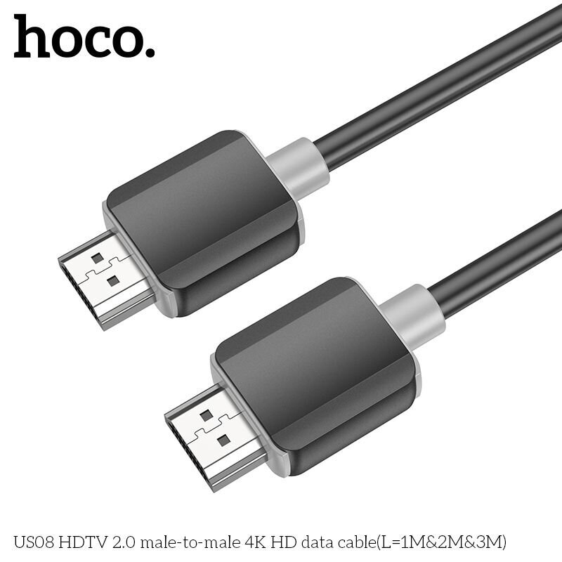 Hoco US08 HDMI2.0 4K HD 3M cena un informācija | Kabeļi un vadi | 220.lv