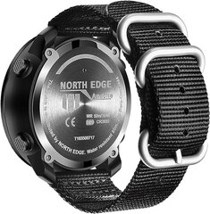 Pulkstenis, melns NORTH EDGE vīriešiem cena un informācija | Vīriešu pulksteņi | 220.lv