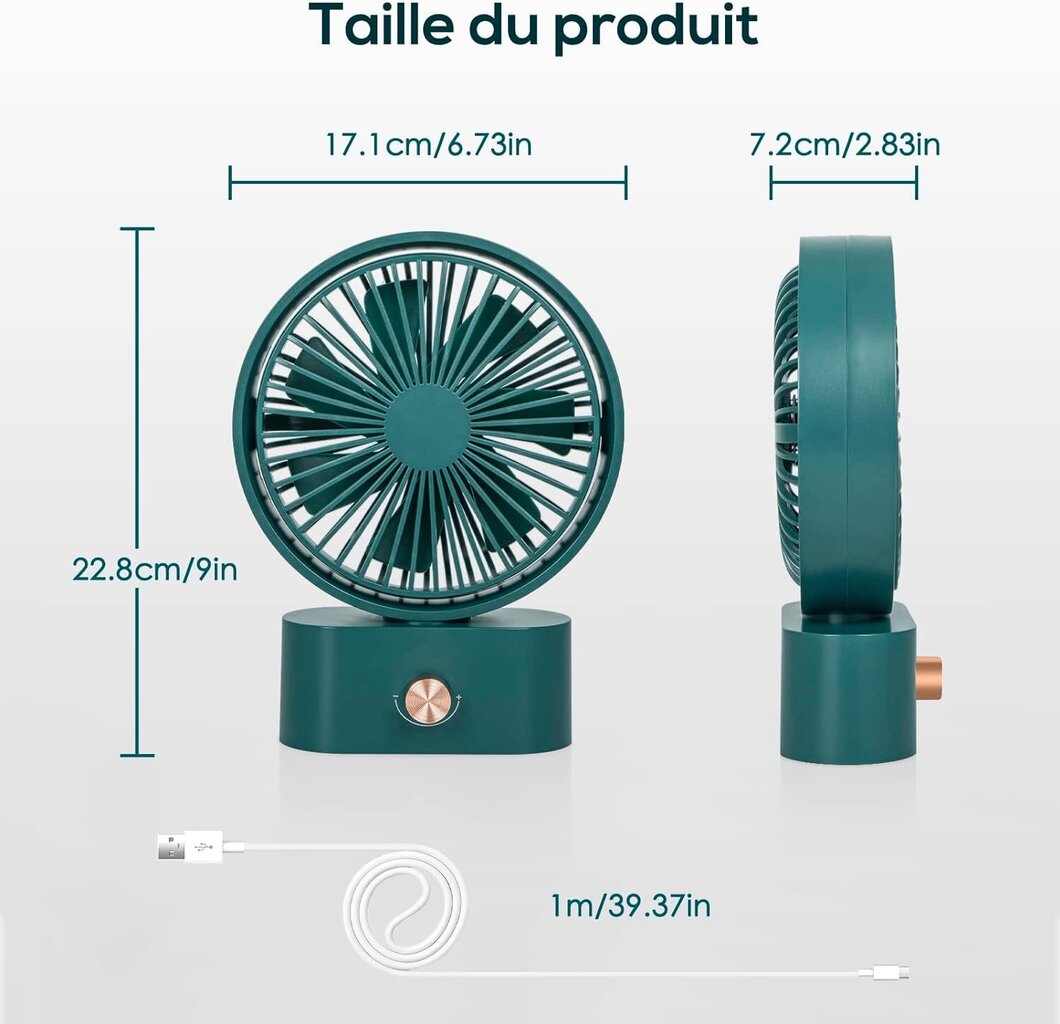 Galda ventilators AINSEALA, F45, 10 ātruma iestatījumi, zaļš cena un informācija | Ventilatori | 220.lv