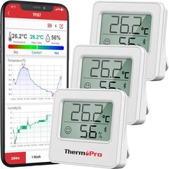 Комнатный термометр/гигрометр Bluetooth ThermoPro, TP357-3, 3 шт. цена и информация | Термометры | 220.lv