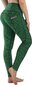 Sieviešu legingi Flatik, ar kabatām, necaurspīdīgi, zaļi cena un informācija | Sporta apģērbs sievietēm | 220.lv