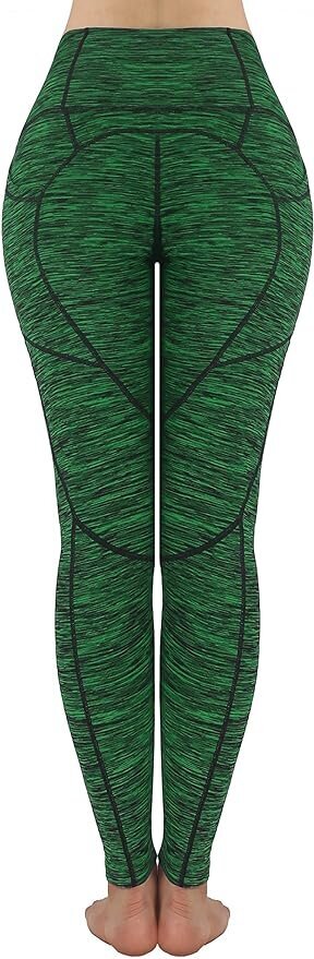 Sieviešu legingi Flatik, ar kabatām, necaurspīdīgi, zaļi cena un informācija | Sporta apģērbs sievietēm | 220.lv