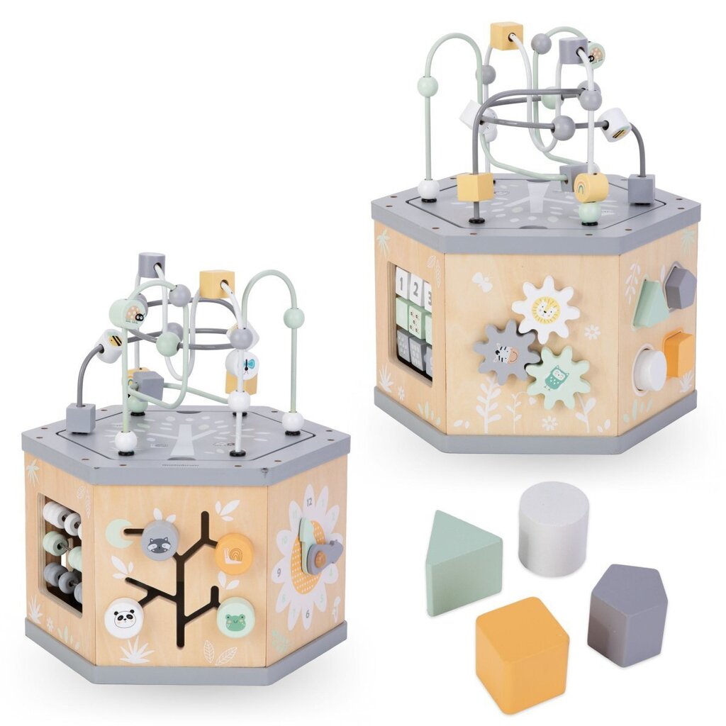 Koka izglītības kubs 7 vienā - motora cilpa cena un informācija | Rotaļlietas zīdaiņiem | 220.lv