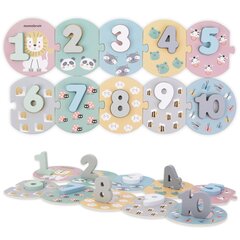 Edukacyjne puzzle drewniane z cyframi цена и информация | Развивающие игрушки | 220.lv