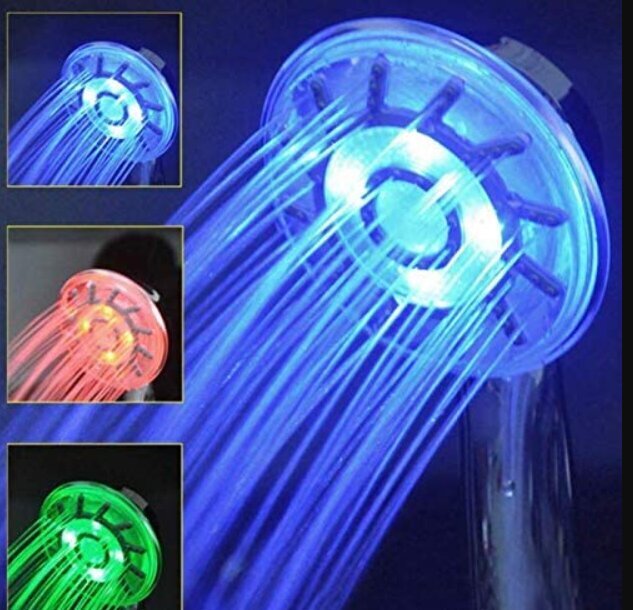 RGB LED vannas istabas dušas galva, 3 krāsu LED цена и информация | Vannas istabas aksesuāri | 220.lv