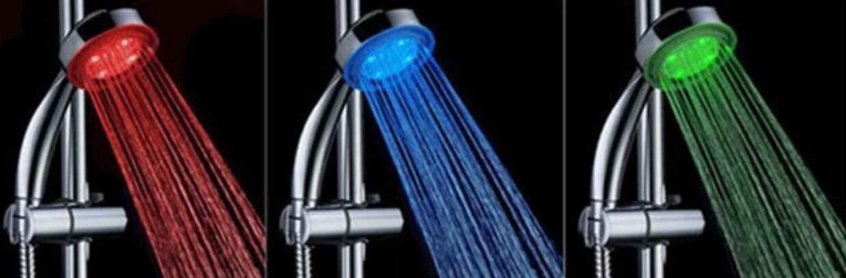 RGB LED vannas istabas dušas galva, 3 krāsu LED цена и информация | Vannas istabas aksesuāri | 220.lv