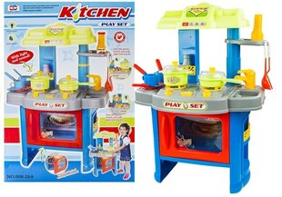 Детская кухня с аксессуарами, голубая, 60x27x41 цена и информация | Игрушки для девочек | 220.lv