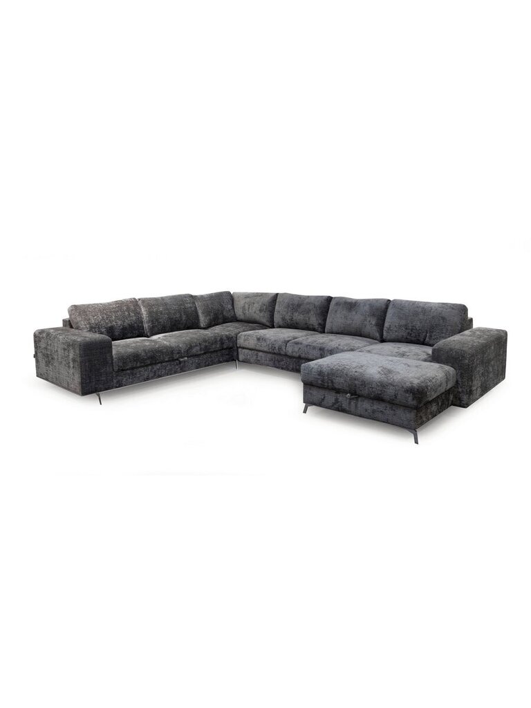 Stūra dīvāns Libro Chrome 2Bkl-E-2F-Obkr, pelēks цена и информация | Stūra dīvāni | 220.lv