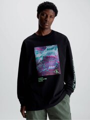 Džemperis vīriešiem Calvin Klein Jeans Hyper Real Landscape Black 560076948, melns cena un informācija | Vīriešu jakas | 220.lv
