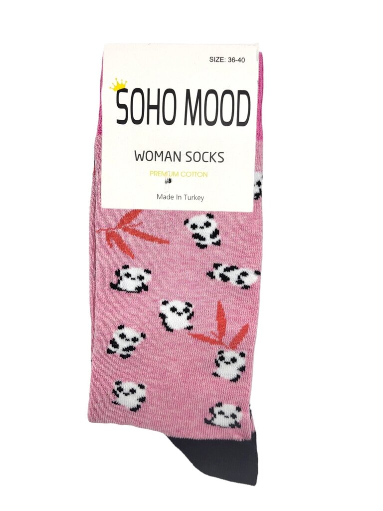 Zeķes unisex Soho Mood Pandas, rozā cena un informācija | Sieviešu zeķes | 220.lv