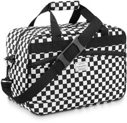 Ceļojumu soma melnbalts šaha dēļa raksts 40x25x20 cm Zagatto цена и информация | Чемоданы, дорожные сумки | 220.lv