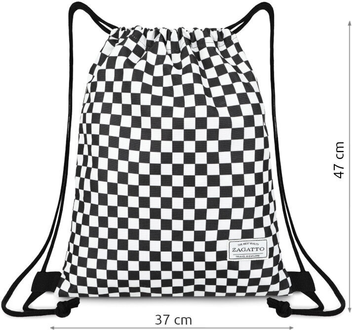 Melnbalti rūtainā apavu soma aizveras ar aukliņu Zagatto cena un informācija | Sporta somas un mugursomas | 220.lv