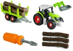 Traktors ar baļķiem un skrūvgriezi Kamilly, zaļš cena un informācija | Rotaļlietas zēniem | 220.lv
