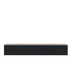 Товар с повреждением. Тумба под ТВ Sesley Skylara LED, 200 см, чёрная/коричневая цена и информация | Товары с повреждениями | 220.lv