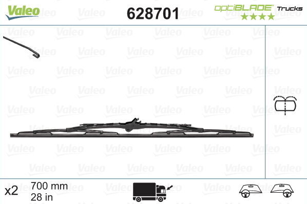 Stikla tīrītāju slotiņu gumija Valeo wiper blade optiblade cena un informācija | Logu slotiņas | 220.lv