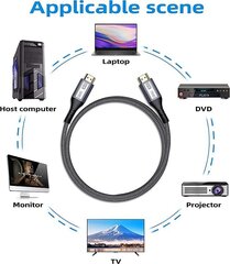 Плетеный кабель HDMI 2.1, 4,5 м, 8K,  позолоченные розетки цена и информация | Кабели и провода | 220.lv