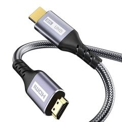 Плетеный кабель HDMI 2.1, 4,5 м, 8K,  позолоченные розетки цена и информация | Кабели и провода | 220.lv