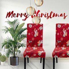 Ziemassvētku krēslu pārvalki Santa Claus Merry Christmas, 6 gab. cena un informācija | Mēbeļu pārvalki | 220.lv