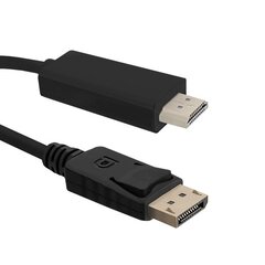 Кабель Qoltec 50442 DisplayPort v1.1 M/M DP v1.1 1080p, 2м, черный цена и информация | Кабели и провода | 220.lv