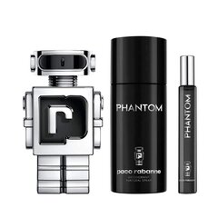 Kosmētikas komplekts Paco Rabanne Phantom vīriešiem: tualetes ūdens EDT, 100 ml + dezodorants, 150 ml + tualetes ūdens EDT, 10 ml cena un informācija | Vīriešu smaržas | 220.lv