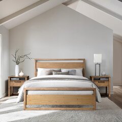 Кровать OZZO с матрасом HARMONY TOP 160x200см, светлое дерево цена и информация | Кровати | 220.lv