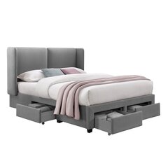 Кровать SUGI с матрасом HARMONY DELUX 160x200см, серый цена и информация | Кровати | 220.lv