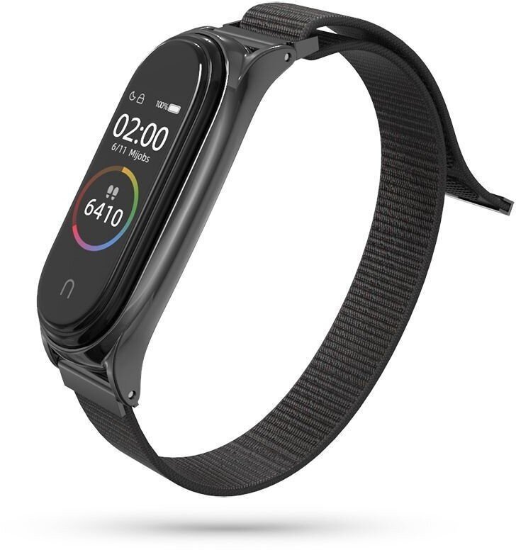 Tech-Protect pulksteņa siksniņa Nylon Xiaomi Mi Band 5/6, melna cena un informācija | Viedpulksteņu un viedo aproču aksesuāri | 220.lv