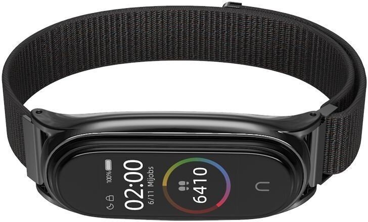 Tech-Protect pulksteņa siksniņa Nylon Xiaomi Mi Band 5/6, melna цена и информация | Viedpulksteņu un viedo aproču aksesuāri | 220.lv