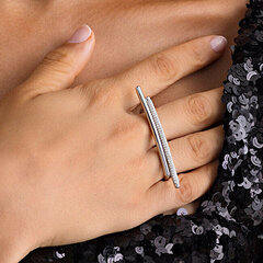 Rosato Современное двойное серебряное кольцо с цирконами Bianca RZBI35 цена и информация | Кольца | 220.lv