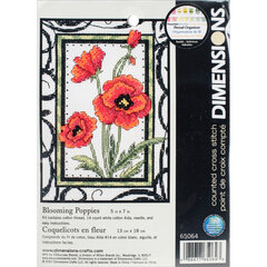 Izšūšanas komplekts Dimensions Blooming Poppies 65064 cena un informācija | Izšūšanas piederumi | 220.lv