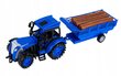 Tālvadības pults vadāms traktors, piekabe, zils cena un informācija | Rotaļlietas zēniem | 220.lv