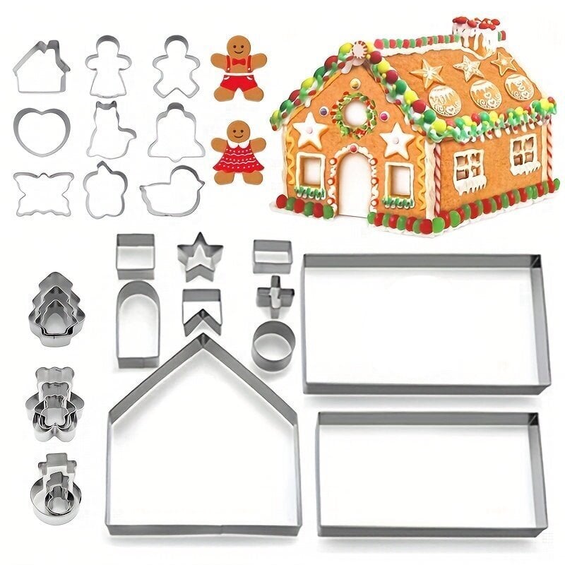 Ziemassvētku piparkūku mājiņas formiņu komplekts цена и информация | Cepamais papīrs, trauki, formas | 220.lv