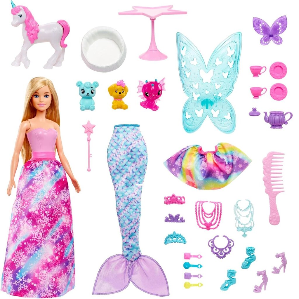 Adventes kalendārs Barbie Dreamtropia cena un informācija | Rotaļlietas meitenēm | 220.lv