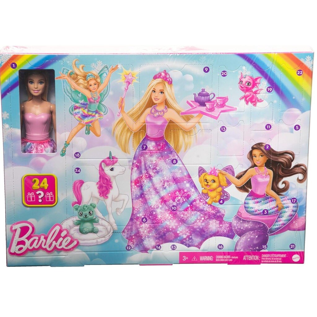 Adventes kalendārs Barbie Dreamtropia cena un informācija | Rotaļlietas meitenēm | 220.lv
